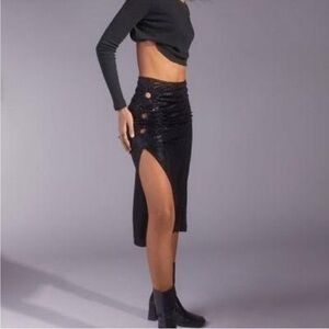 Urban Outfitters shimmery black sparkly slit keyhole skirt